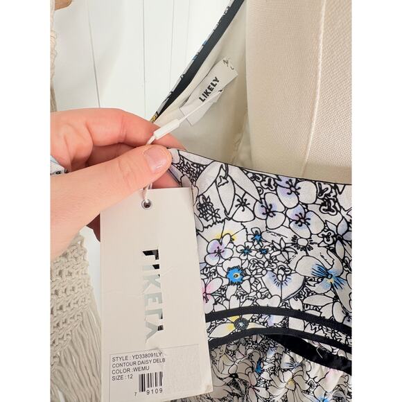 Likely Contour Daisy One Shoulder Ruffle Dress Size 12 White - Picture 9 of 9